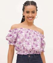 Blusa Cropped Ciganinha Feminina Coração Marisa-15729 Blusa Cropped Ciganinha Feminina Coração Marisa-15729