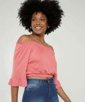 Blusa Cropped Ciganinha Feminina Manga 7/8 Marisa-70338