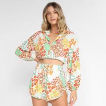 Blusa Cropped Colcci Decote V Manga Longa Feminina