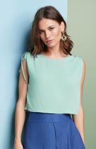 Blusa Cropped com Amarração Ombro Verde Blusa Cropped com Amarração Ombro Verde