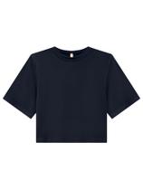 Blusa Cropped com Manga Curta em Moletinho - Lunender - Várias Cores