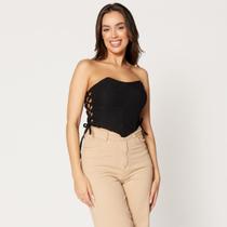 Blusa Cropped Corset Preto