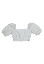Blusa Cropped Cotton Bordado Branco Biliton