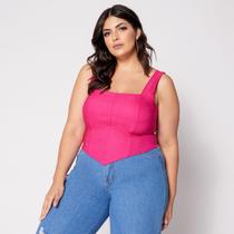 Blusa Cropped de Alça Plus Corset com Bojo Blusa Cropped de Alça Plus Corset com Bojo