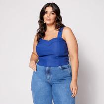 Blusa Cropped de Alça Plus Estruturado com Bojo