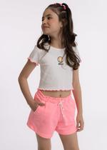 Blusa Cropped de Malha Canelada com Bordado de Emoji Blusa Cropped de Malha Canelada com Bordado de Emoji