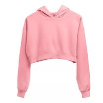 Blusa Cropped De Moletom Flanelado Liso