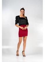 Blusa cropped de seda manga 3/4 princesa Displicent Blusa cropped de seda manga 3/4 princesa Displicent