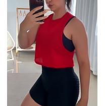 Blusa Cropped Dry Fit Top Fitness Cavado Feminino
