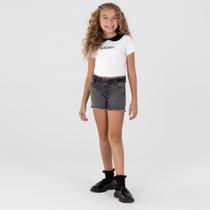 Blusa Cropped Em Cotton Wandinha Infantil Menina Brandili