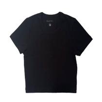 Blusa Cropped em Malha Algodão com Elastano Preta Tamanho M Basic+ Blusa Cropped em Malha Algodão com Elastano Preta Tamanho M Basic+