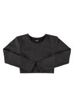 Blusa Cropped em Malha com Lurex Juvenil Gloss