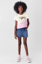 Blusa cropped em malha infantil menina Young Class Natural Blusa cropped em malha infantil menina Young Class Natural