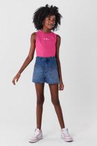 Blusa cropped em ribana class infantil menina Young Class