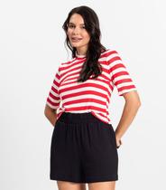 Blusa Cropped em Ribana de Viscose Rovitex Vermelho
