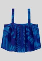 Blusa Cropped Em Viscose Estampada Com Decote Reto 45471 Blusa Cropped Em Viscose Estampada Com Decote Reto 45471