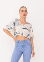 Blusa cropped em viscose