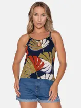 Blusa Cropped Estampado de Malha