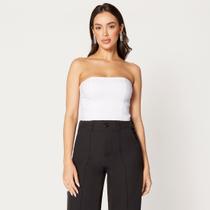 Blusa Cropped Faixa com Bojo Branco