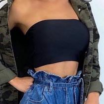 Blusa cropped faixa com bojo feminino