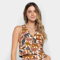 Blusa Cropped Farm Onça Feminina