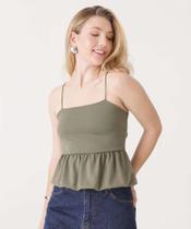 Blusa Cropped Feminina Balonê Marisa-35065 Blusa Cropped Feminina Balonê Marisa-35065