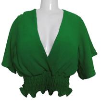 Blusa Cropped Feminina Ciganinha com Bojo Mangas Soltinhas Blusa Cropped Feminina Ciganinha com Bojo Mangas Soltinhas