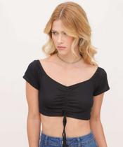 Blusa Cropped Feminina Colisse Manga Curta Marisa-29063 Blusa Cropped Feminina Colisse Manga Curta Marisa-29063
