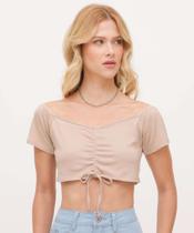Blusa Cropped Feminina Colisse Manga Curta Marisa-29065 Blusa Cropped Feminina Colisse Manga Curta Marisa-29065