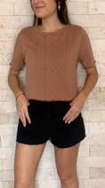 Blusa Cropped feminina de Malha Tricot Blusa Cropped feminina de Malha Tricot