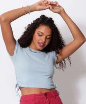 Blusa Cropped Feminina Drapeada Amarração Marisa-43007