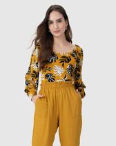 Blusa Cropped Feminina Estampada Em Malha Viscose Stretch Blusa Cropped Feminina Estampada Em Malha Viscose Stretch