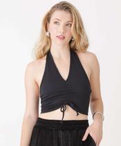 Blusa Cropped Feminina Frente Única drapeado Marisa-25115