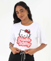 Blusa Cropped Feminina Hello Kitty Sanrio Off White-27034 Blusa Cropped Feminina Hello Kitty Sanrio Off White-27034
