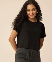 Blusa Cropped Feminina Manga Curta Bolso Marisa-27089 Blusa Cropped Feminina Manga Curta Bolso Marisa-27089