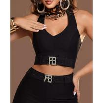Blusa Cropped Feminina Pitbull Lançamento Ref 86718