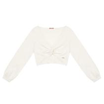 Blusa Cropped Feminina Princesa Manga Longa
