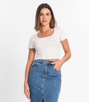 Blusa Cropped Feminina Rovitex Bege Blusa Cropped Feminina Rovitex Bege