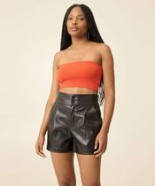 Blusa Cropped Feminina sem alça Lurex Marisa-81395