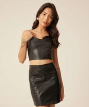 Blusa Cropped Feminina Sintética Marisa-74416