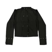 Blusa Cropped Feminina Slim Fit De Manga Longa Com Botões Estilo Y2K Vintage Gótico Chique Grunge