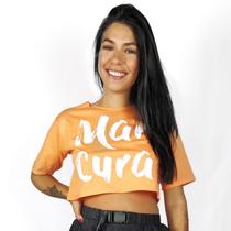 Blusa Cropped Feminina WSS Brasil Mar Cura Laranja