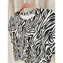 Blusa cropped feminino detalhe regata elástico na cintura viscolycra zebra fashion