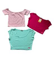 Blusa Cropped feminino kit com 3 peças