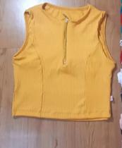 Blusa Cropped feminino Manga Cava Modinha