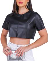 Blusa Cropped Feminino Manga Longa de Renda Elegante Fashion Blusa Cropped Feminino Manga Longa de Renda Elegante Fashion
