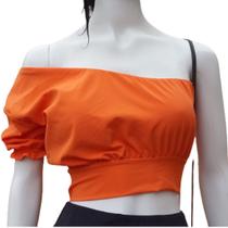 Blusa Cropped Feminino Mula Manca Com Amarração Nas Costas Top Verão Manga Curta P, M, G, GG Varia Cores Um Ombro Moda B Blusa Cropped Feminino Mula Manca Com Amarração Nas Costas Top Verão Manga Curta P, M, G, GG Varia Cores Um Ombro Moda B