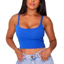 Blusa Cropped Feminino Regata Alcinha Fina Verão