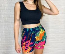 Blusa cropped feminino regata canelado