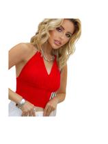 Blusa Cropped Frente Única em Tricô